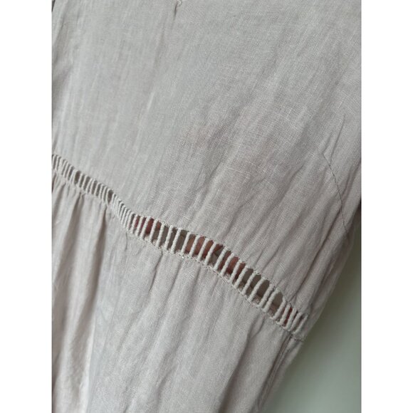 Valentina Naldi Linen dress Midi size Large Lagenlook boho coastal Minimal - Picture 6 of 15